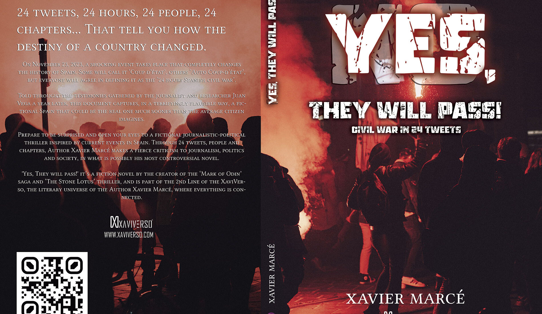 Yes, They Will Pass! Civil War in 24 tweets thriller book, ebook, audiobook cover design